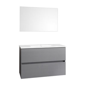Mueble de baño con espejo incluido, 80 x 45 x 52 cm, roble natural, montado en la pared - Product Image 1