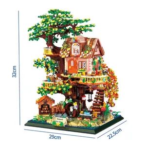 Lezi 612010 Hot Educational Toy Block 3196 Pcs 2 in 1 Forest Tree House Block Brick Treehouse Mini Building Brick Set