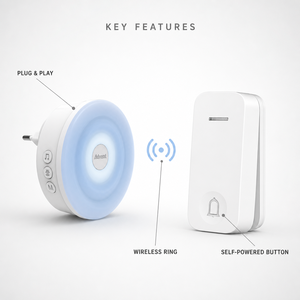 <span class=keywords><strong>Sonnette</strong></span> <span class=keywords><strong>sans</strong></span> <span class=keywords><strong>fil</strong></span> personnalisée pour usine intelligente avec lumière LED nocturne, meilleure <span class=keywords><strong>sonnette</strong></span> <span class=keywords><strong>sans</strong></span> <span class=keywords><strong>fil</strong></span> <span class=keywords><strong>sans</strong></span> piles - Product Image 2