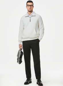 <span class=keywords><strong>Felpa</strong></span> da Uomo di Alta Qualità <span class=keywords><strong>con</strong></span> Zip a un Quarto, in Pile, Tinta Unita, <span class=keywords><strong>con</strong></span> Tasche, Ideale per l'Inverno - Product Image 3