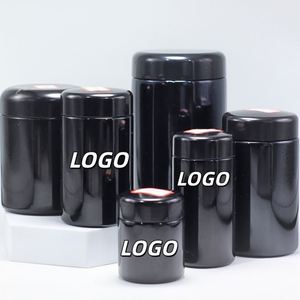 Tarro de almacenamiento ultravioleta de vidrio negro UV de 100ml, 200ml, 250ml, 500ml, 1000ml, tarro para cremas - Product Image 1