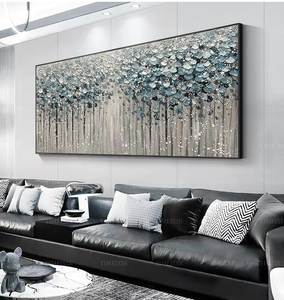 Pintura Decorativa Abstracta Pintada a Mano para Sala de Estar, Arte Mural de Lujo para el Fondo del Sofá, Aldea de la Pintura al Óleo de Dafen - Product Image 5