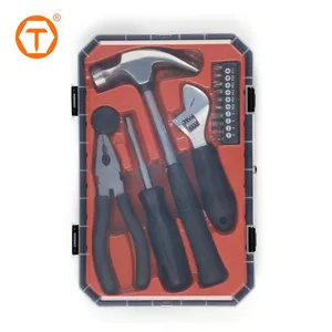 15Pcs socket claw hammer pliers bit hardware wrench tool sets professional box