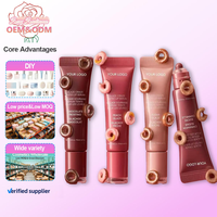 Baume à lèvres liquide hydratant végétalien longue tenue à forte pigmentation en tubes souples, personnalisable avec logo, vente en gros en vrac, marque privée