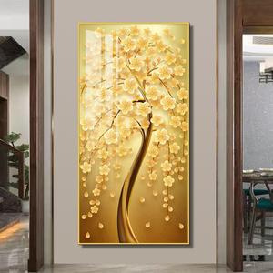 Hiện Đại HD In Ấn Vàng Cây Hình Ảnh Đèn Homedecor Phòng Khách Văn Phòng Trang Trí LED Wallart Pha Lê Sứ Sơn - Product Image 5