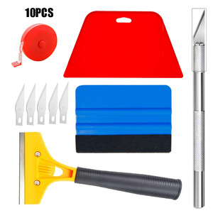 <span class=keywords><strong>Kit</strong></span> d'outils pour film vinyle de voiture, 10 pièces, raclettes pour l'application de film adhésif <span class=keywords><strong>sur</strong></span> les fenêtres - Product Image 1