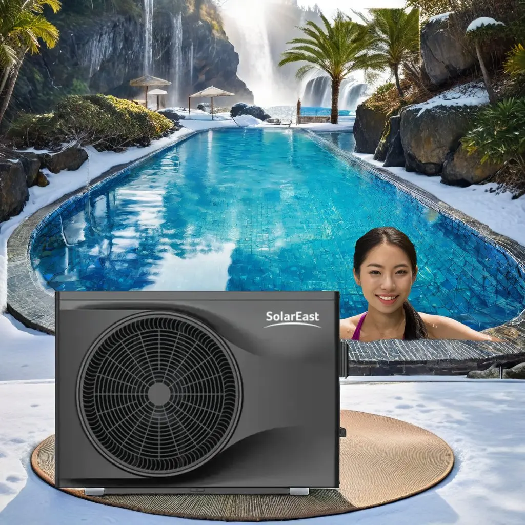 2024 Solar Air Source Pool Boiler R32 Heat Pump Supplier 7-13kw Swim Pool Heat Pump Water Heater For Heating Cooling