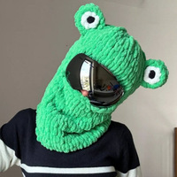 Chapeau de grenouille d'Halloween tricoté à la main mignon drôle masque chaud transfrontalier Protection des oreilles numérique personnalisé couvre-chef fêtes