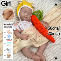 Poupée Reborn en Silicone Souple de 50 cm avec Yeux Scintillants, Bouche Ouverte, Veines Réalistes, Visage Adorable, Fille Bettie pour les Amateurs de Poupées Bébé