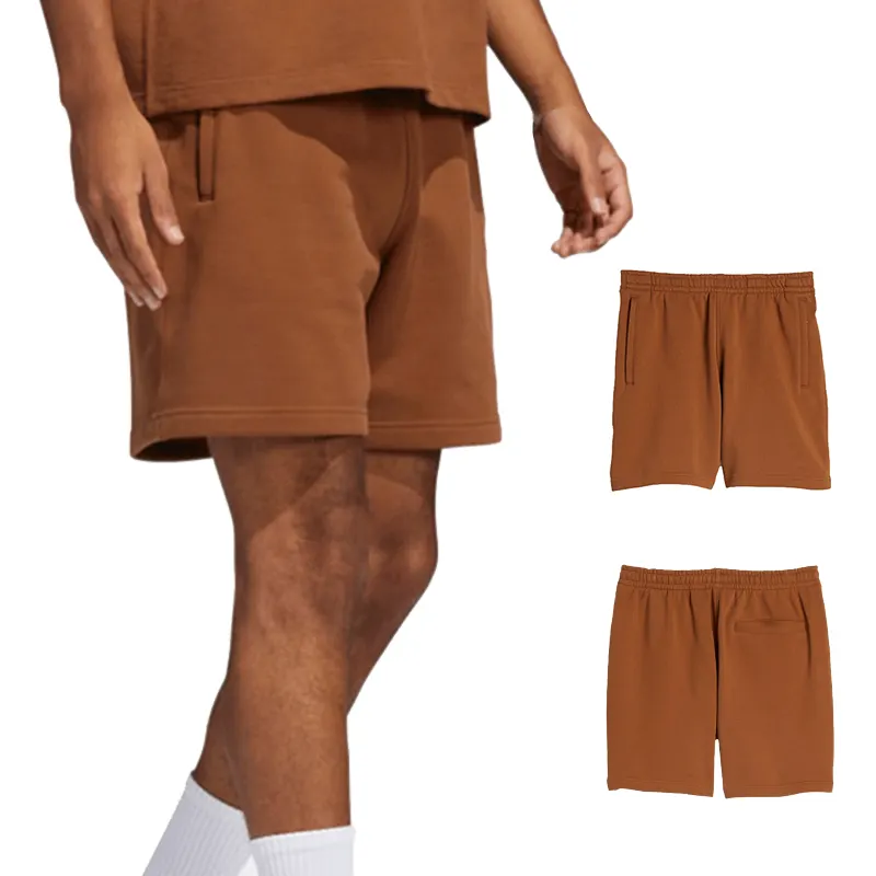 Custom Logo Mens Solid Blank Cotton Sports Fleece Short Wholesale Customized Summer Jogger Gym Men Sweat Casual Fleece Shorts