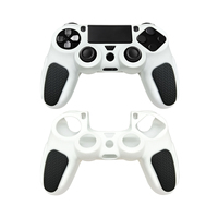 Housse de protection ergonomique en silicone texturé antidérapant bicolore pour manette de jeu Playstation 4/PS4