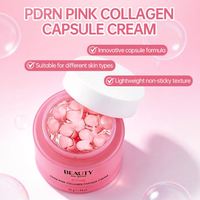 Crème Visage Coréenne OEM ODM Hydratante, Éclaircissante, Anti-Âge au Collagène Rose et PDRN en Capsules