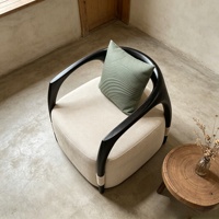 Fauteuil moderne confortable et durable avec mousse haute résilience et structure en bois massif pour salon de villa, mobilier de loisirs