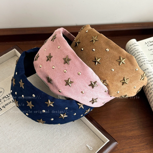 Serre-têtes Étoiles Vintage Élégants pour Femmes en Tissu et Résine – Idéaux pour les Fêtes et le Quotidien - Product Image 1