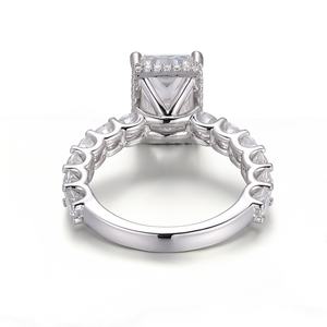 Anillo de Moissanita con Corte Radiante de 4.5ct, Oro Blanco Sólido Real de 18k, 14k, 10k, Joyería Fina, Anillos Personalizados, Anillos de Compromiso para Mujer - Product Image 3