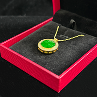 Natürlicher burmesischer Jadeit-Anhänger der Güteklasse A, runder burmesischer Jadeit-Anhänger, Jadeit-Anhänger für Damen, alltägliches Tragen, Geschenk (mit NGTC-Zertifikat)