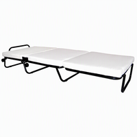Lit d'appoint pliable à 3 sections avec matelas et coussin moelleux, lit d'appoint d'hôtel, gain de place, cadre en métal, salon, chambre à coucher, Uetco