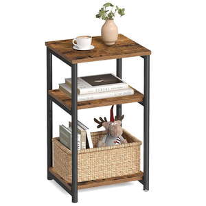 Mesa de centro de 3 niveles al lado del sofá Muebles de dormitorio Mesita de noche alta Ahorre espacio Mesa auxiliar pequeña Mesa auxiliar de madera Muebles de China - Product Image 1