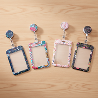 Porte-badge rétractable personnalisé avec cordon, porte-carte en polyester, impression par transfert thermique, avec accessoires à boucle de fixation