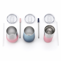 Gobelets à vin isothermes personnalisés de 10/14 oz, colorés, avec revêtement en poudre, à double paroi, en acier inoxydable, pour le café, les voyages en voiture