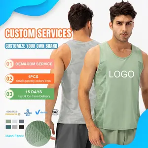 Custom Logo Gym Wear Running Kleding Mens Spier Mens Spier Vest Snel Droog Ademend Workout Tank Tops Voor Mannen