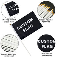 Drapeaux transgenres portables 14 cm x 21 cm, mini drapeaux en polyester sur bâtonnets pour décorations de fête LGBT, événements de fierté trans