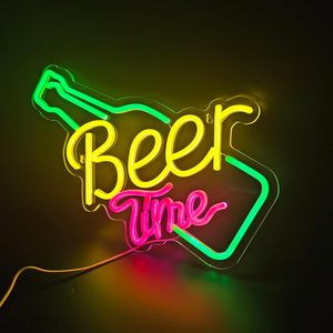 Beer time neon LED indoor wall decoration shop window hanging ambient light indicator light luminous <b>sign</b> custom made available - Product Image 5