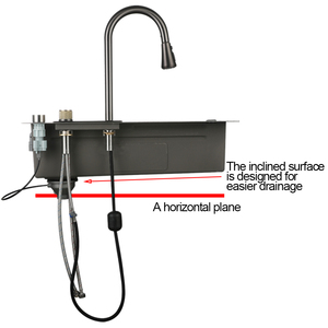 Thiết kế mới vàng 31 inch 304 thép không gỉ Bồn Rửa Nhà Máy handmade Nhà Bếp Máy Trạm chìm với thác nước khía cạnh - Product Image 5