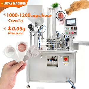 Machine de remplissage et de scellage rotative haute vitesse pour aliments humides pour animaux (chats, chiens), bouillon d'os, yaourt, purée, miel, sauces et aliments pour bébés - Product Image 1