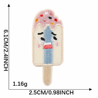 Patch brodé thermocollant à thème alimentaire en sergé, motif crème glacée, cupcake, beignet, biscuits, chocolat, gâteau, bonbons - Grande Vente