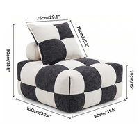 Canapé modulaire carré moderne en tissu compressé sous vide, une place, rembourré, pour salon et appartements