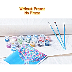 Personalizzato all'ingrosso sole pittura ad olio fai da te con i numeri pittura paesaggio adulti sud-est asiatico dipinto a mano pianta immagine parete decorazioni per la casa - Product Image 4