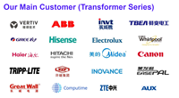 Transformateur sur mesure pour production industrielle, entrée 800V, sortie 220V, 380V, 400V