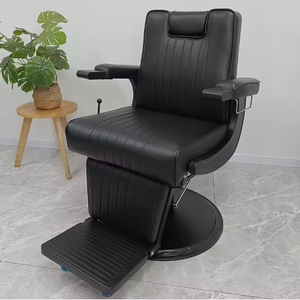 Sillón de Peluquería Reclinable de Alta Gama, Color Negro, con Bomba Hidráulica de Alta Resistencia, Rotación, Moderno, para Barbería - Product Image 4