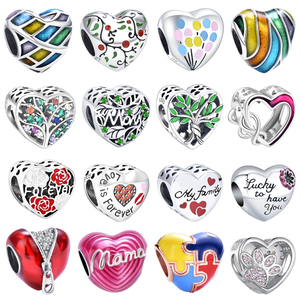 925 ciondoli in argento Sterling per braccialetti serie giorno <span class=keywords><strong>della</strong></span> <span class=keywords><strong>mamma</strong></span> di san valentino a forma di cuore perline <span class=keywords><strong>Charm</strong></span> Custom <span class=keywords><strong>Charm</strong></span> produttore - Product Image 1