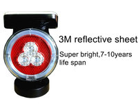 Feu de signalisation de sécurité routière solaire OWLEYE SWL10M à base magnétique, 10 LED, réflecteur diamant, PC ABS, IP66, portée visuelle 800m, pour camion