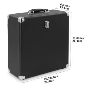 Boîte de rangement rectangulaire <span class=keywords><strong>vintage</strong></span> en plastique pour collectionneur de <span class=keywords><strong>Victrola</strong></span>, capacité de 30+ disques vinyles, portable et robuste - Product Image 4