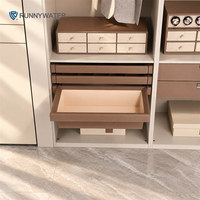 Organisateur de garde-robe, boîte de rangement, panier coulissant pour vêtements, panier à vêtements en cuir pour chambre à coucher