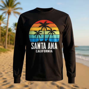 Maglietta a Maniche Lunghe Santa Ana California, Girocollo Unisex per Adulti, Abbigliamento Promozionale - Product Image 2