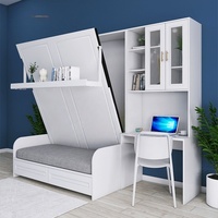 Lit mural Murphy multifonctionnel avec canapé, lit pliable invisible, bureau, armoire, solution de rangement idéale pour les petits espaces