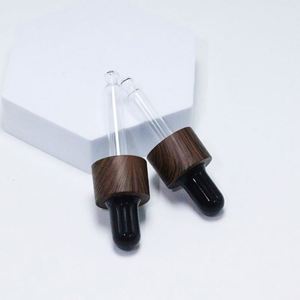 Wholesale <b>Empty</b> Cosmetic Amber Glass Body <b>Oil</b> Serum 15ml 20ml 30ml Dropper <b>Bottles</b> Bamboo Cap Screen Printed Custom Logo - Product Image 3