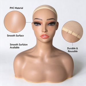 Testa di Manichino Realistica per Trucco, Testa Femminile Realistica per Esposizione Parrucche, Testa di Manichino Realistica per Esposizione - Product Image 5