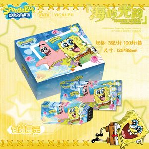 100 Pacchi All'ingrosso YICAI SpongeBobed SquarePants Island Glow Theme Scratch Collector Cards Gioco di Carte Collezionabili per Giocattoli e Regali - Product Image 5