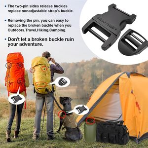 Hebilla de liberación rápida lateral ajustable sin costuras, clip de plástico de repuesto para correas de nailon, mochilas y cinturones. - Product Image 6