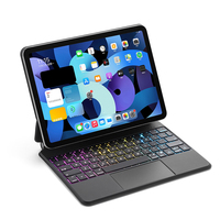 Nuevo Teclado Inalámbrico BT Magic Keyboard 2.4Ghz RGB Retroiluminado, Funda Magnética con Panel Táctil LED USB-C para iPad 10.9/11/12.9 Pulgadas 2025