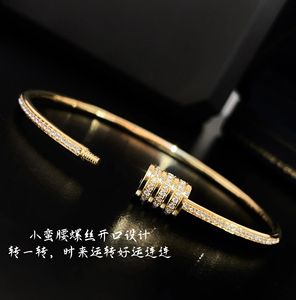 Xinfly Luxury 18k <b>Solid</b> Gold Brand Bangle VS Natural Diamond Jewelry Trendy Party Gift - Product Image 3