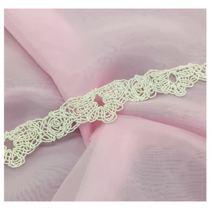 Adornos de bordado Cornely de 4 cm, tela de encaje blanca para coser y manualidades - Product Image 1