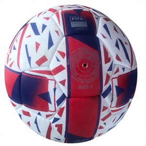Ballon de football d'entraînement en PU laminé écologique de haute qualité, impression personnalisée intégrale, vessie en butyl, taille officielle 5, pour match - Product Image 1