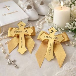 Étiquettes personnalisées en acrylique pour baptême, croix, noms personnalisés, cadeaux souvenirs pour baby shower, baptême, fête de Noël - Product Image 3