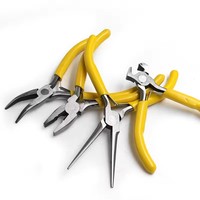 Kit d'outils et d'équipements de pinces à bijoux compactes et faciles à manipuler avec pince à fil coupant à nez rond à longue aiguille